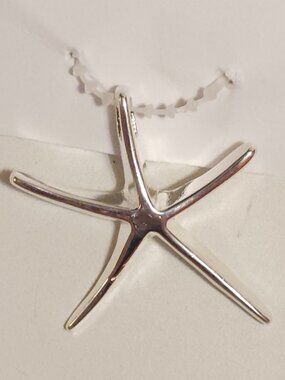 BEAUTIFUL SILVER Starfish Necklace Pendant 925 Stamped